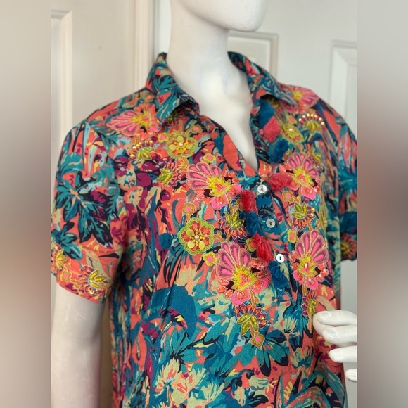 Soft Surroundings Vibrant Floral Coverup - Picture 14 of 17